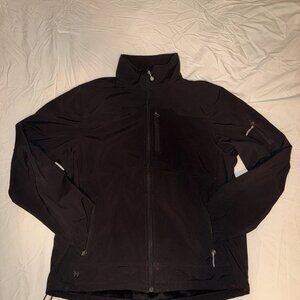 Double Diamond Men’s XL Black Softshell Jacket Full Zip Fleece Lined RN 129562